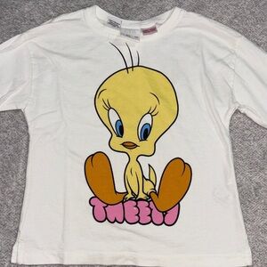 Warner Bros. White Tweety Short Sleeve Tee